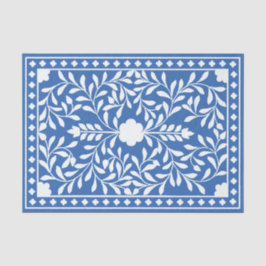 Bright Blue Traditional Bone Inlay Decoupage Paper Tissuepapier