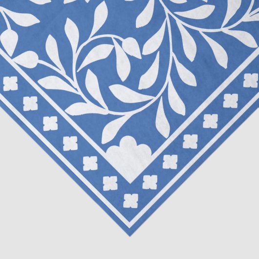 Bright Blue Traditional Bone Inlay Decoupage Paper Tissuepapier (Detail)