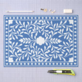 Bright Blue Traditional Bone Inlay Decoupage Paper Tissuepapier (Craft)