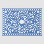 Bright Blue Traditional Bone Inlay Decoupage Paper Tissuepapier (Voorkant)