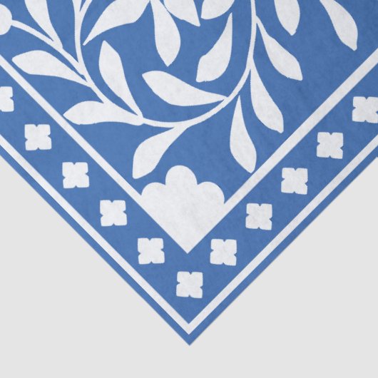 Bright Blue Traditional Bone Inlay Decoupage Paper Tissuepapier (Detail)