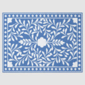 Bright Blue Traditional Bone Inlay Decoupage Paper Tissuepapier (Voorkant)