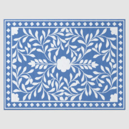 Bright Blue Traditional Bone Inlay Decoupage Paper Tissuepapier