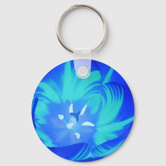 Bright Blue Tulip Sleutelhanger (Voorkant)