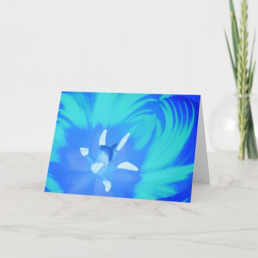 Bright Blue Tulip Wenskaart Kaart (Voorkant)