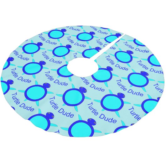 Bright Blue Turtle Dude Tree Rok Kerstboom Rok (Gekanteld)