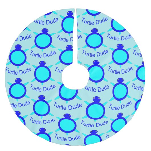 Bright Blue Turtle Dude Tree Rok Kerstboom Rok (Voorkant)