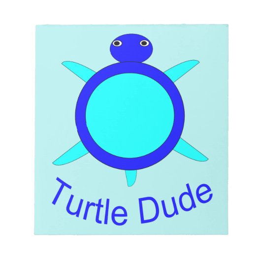 Bright Blue Turtle Guy-laptop Notitieblok (Voorkant)