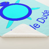 Bright Blue Turtle Guy Sherpa Blanket Deken (3/4)