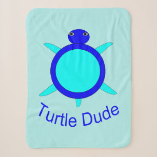 Bright Blue Turtle Guy Sherpa Blanket Deken