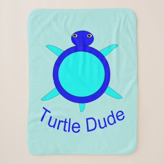 Bright Blue Turtle Guy Sherpa Blanket Deken (Voorkant)
