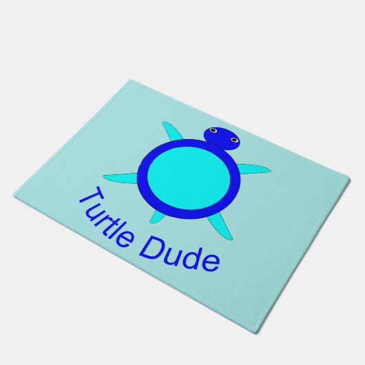Bright Blue Turtle Man Deurmat (Schuin)