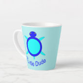 Bright Blue Turtle Man Latte Mok (Linkerhoek)