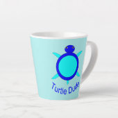 Bright Blue Turtle Man Latte Mok (Rechterhoek)