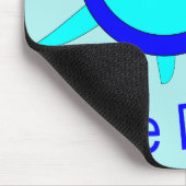 Bright Blue Turtle Man Mousepad Muismat (Hoek)