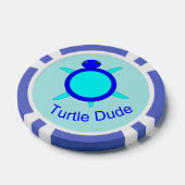 Bright Blue Turtle Man Poker Chips (Enkel)