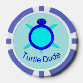 Bright Blue Turtle Man Poker Chips (Voorkant)