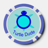 Bright Blue Turtle Man Poker Chips (Achterkant)