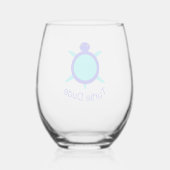 Bright Blue Turtle Man Wijnglas Zonder Voet (Achterkant)