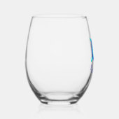 Bright Blue Turtle Man Wijnglas Zonder Voet (Rechts)