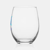 Bright Blue Turtle Man Wijnglas Zonder Voet (Links)