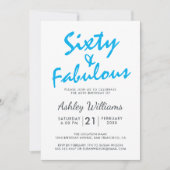 Bright Blue Veertig Fabulous | 60e verjaardagsfees Kaart (Voorkant)