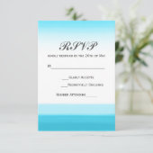 Bright Blue Waterverf Wedding RSVP-kaart RSVP Kaartje (Staand voorkant)