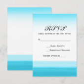 Bright Blue Waterverf Wedding RSVP-kaart RSVP Kaartje (Voorkant / Achterkant)