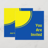 Bright Blue Yellow Mod Party nodigt uit Kaart (Voorkant / Achterkant)