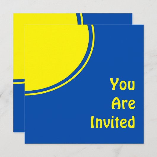 Bright Blue Yellow Mod Party nodigt uit Kaart (Voorkant / Achterkant)
