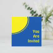 Bright Blue Yellow Mod Party nodigt uit Kaart (Staand voorkant)