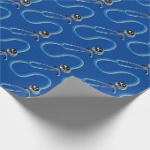 Bright Blue Ziekenhuis Dokter en Verpleegster Stet Cadeaupapier (Hoek)