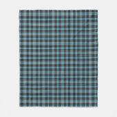 Bright Blue, zwart en wit Clan Clark Tartan Fleece Deken (Voorkant)