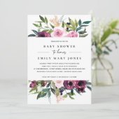 BRIGHT BLUSH BURGUNDY FLORAL BUNCH BABY SHOWER KAART (Staand voorkant)