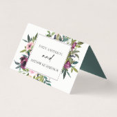 BRIGHT BLUSH BURGUNDY FLORAL WEDDING PLACE CARDS KAART (Achterkant)