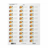 BRIGHT BLUSH YELLOW ORANJE FLORAL BUNCH ADRES ETIKET (Full Sheet)