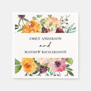 BRIGHT BLUSH YELLOW ORANJE FLORAL BUNCH WEDING SERVET