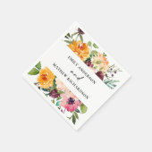 BRIGHT BLUSH YELLOW ORANJE FLORAL BUNCH WEDING SERVET (Hoek)