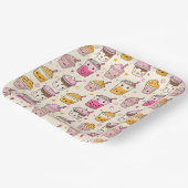 Bright Boba Tea Pattern Papieren Bordje (Gebogen)