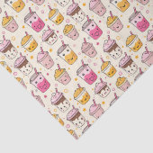 Bright Boba Tea Pattern Tissuepapier (Detail)