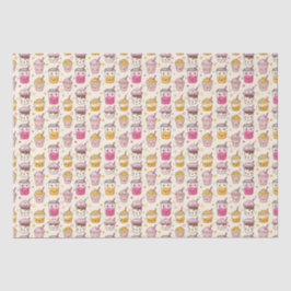 Bright Boba Tea Pattern Tissuepapier