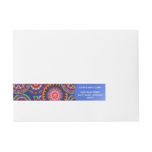 Bright Bohemian Boho Hippy Chic Pattern Adreslabel Wikkel