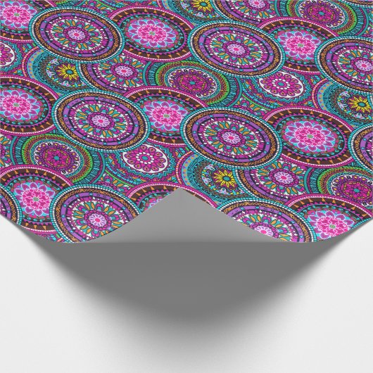 Bright Bohemian Boho Hippy Chic Pattern Cadeaupapier (Hoek)