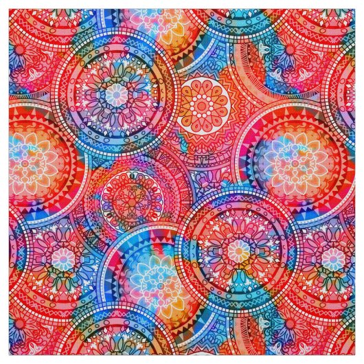 Bright Bohemian Boho Hippy Chic Pattern Stof (Swatch)