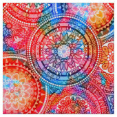 Bright Bohemian Boho Hippy Chic Pattern Stof (Close Up)