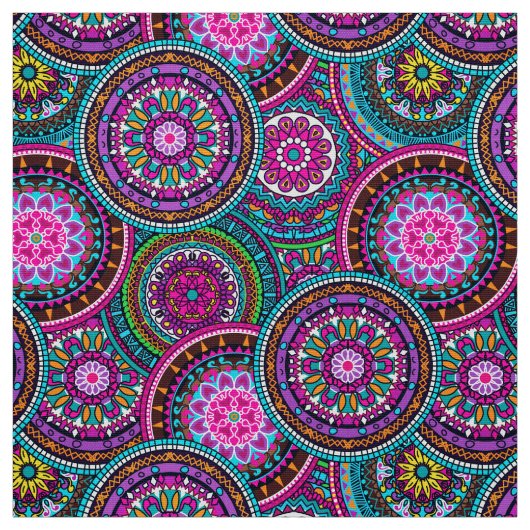 Bright Bohemian Boho Hippy Chic Pattern Stof (Swatch)