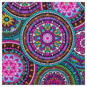 Bright Bohemian Boho Hippy Chic Pattern Stof (Close Up)