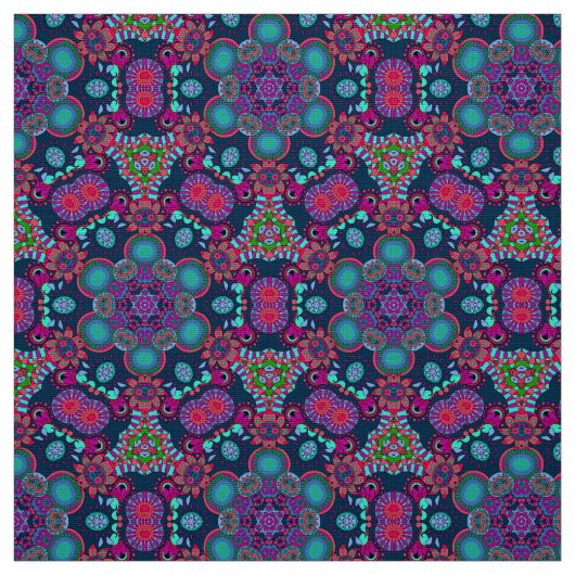 Bright Bohemian Boho Hippy Chic Pattern Stof (Swatch)