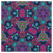 Bright Bohemian Boho Hippy Chic Pattern Stof (Close Up)