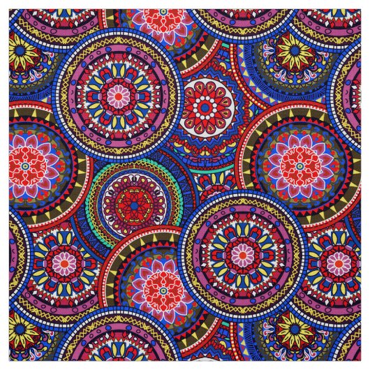 Bright Bohemian Boho Hippy Chic Pattern Stof (Swatch)